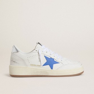 Golden Goose Ball Star With Light Blue Leather Star And Silver Foiled Leather Heel Tab