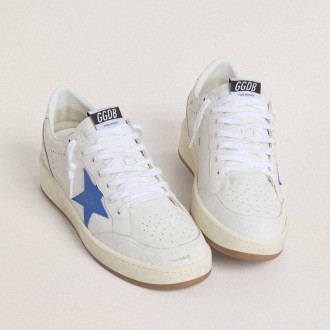 Golden Goose Ball Star With Light Blue Leather Star And Silver Foiled Leather Heel Tab