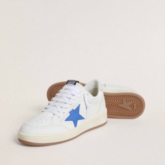 Golden Goose Ball Star With Light Blue Leather Star And Silver Foiled Leather Heel Tab
