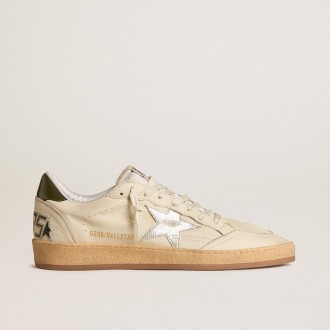 Golden Goose Ball Star With Silver Leather Star And Green Leather Heel Tab