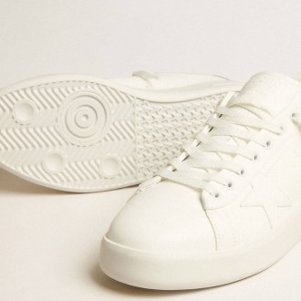 Golden Goose Bio-Based Purestar With White Star And Mirror-Effect Heel Tab Golden Goose Bio-Based Purestar With White Star And Mirror-Effect Heel Tab