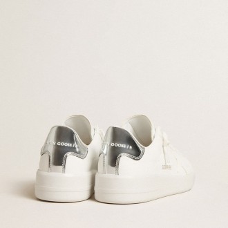 Golden Goose Bio-Based Purestar With White Star And Mirror-Effect Heel Tab Golden Goose Bio-Based Purestar With White Star And Mirror-Effect Heel Tab