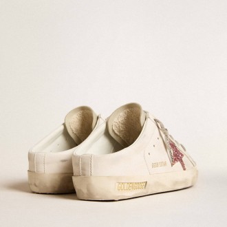 Golden Goose Bio-Based Super-Star Sabot With Pink Glitter Star And Suede Toe Golden Goose Bio-Based Super-Star Sabot With Pink Glitter Star And Suede Toe