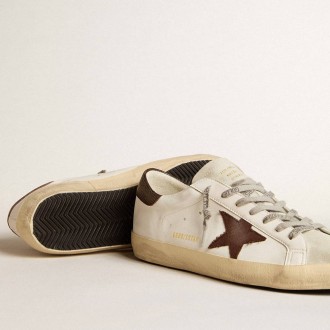 Golden Goose Bio-Based Super-Star With Canvas Star And Dark Brown Leather Heel Tab Golden Goose Bio-Based Super-Star With Canvas Star And Dark Brown Leather Heel Tab