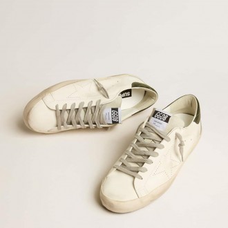Golden Goose Bio-Based Super-Star With Perforated Star And Green Heel Tab Golden Goose Bio-Based Super-Star With Perforated Star And Green Heel Tab