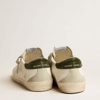 Golden Goose Bio-Based Super-Star With Perforated Star And Green Heel Tab Golden Goose Bio-Based Super-Star With Perforated Star And Green Heel Tab
