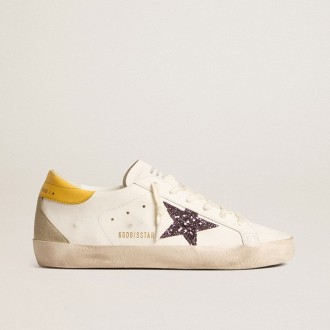 Golden Goose Bio-Based Super-Star With Red Glitter Star And Leather Heel Tab