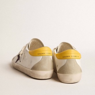 Golden Goose Bio-Based Super-Star With Red Glitter Star And Leather Heel Tab