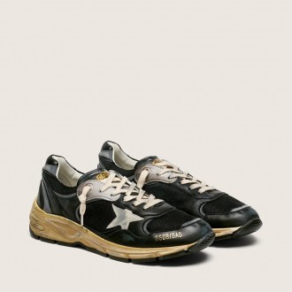 Golden Goose Dad-Star In Black And Silver Mesh And Nappa With Ice-Gray Star Golden Goose Dad-Star In Black And Silver Mesh And Nappa With Ice-Gray Star