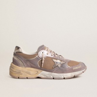 Golden Goose Dad-Star In Lilac Suede And Mesh With Laminated Leather Star And Heel Tab