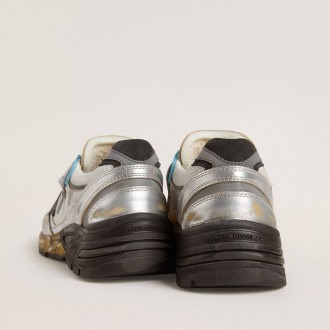 Golden Goose Dad-Star In Mesh And Silver Foiled Leather With Black Suede Star Golden Goose Dad-Star In Mesh And Silver Foiled Leather With Black Suede Star
