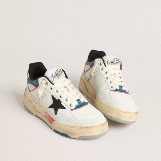Golden Goose Forty2 With Black Star And Silver Foiled Leather Heel Tab