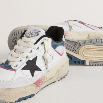 Golden Goose Forty2 With Black Star And Silver Foiled Leather Heel Tab