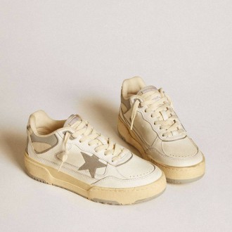 Golden Goose Forty2 With Grey Star And White Leather Heel Tab Golden Goose Forty2 With Grey Star And White Leather Heel Tab