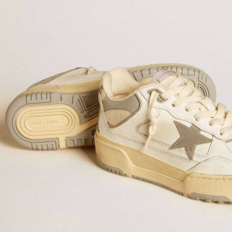 Golden Goose Forty2 With Grey Star And White Leather Heel Tab Golden Goose Forty2 With Grey Star And White Leather Heel Tab