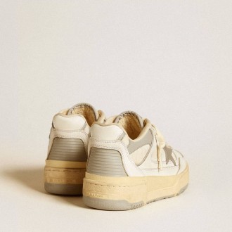 Golden Goose Forty2 With Grey Star And White Leather Heel Tab Golden Goose Forty2 With Grey Star And White Leather Heel Tab