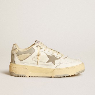 Golden Goose Forty2 With Grey Star And White Leather Heel Tab