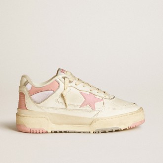 Golden Goose Forty2 With Pink Star And White Leather Heel Tab