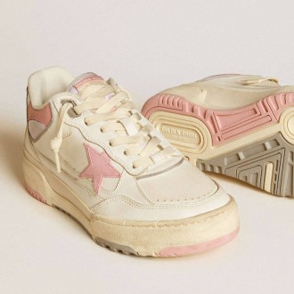 Golden Goose Forty2 With Pink Star And White Leather Heel Tab Golden Goose Forty2 With Pink Star And White Leather Heel Tab