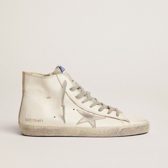 Golden Goose Francy In Leather With Silver Suede Star