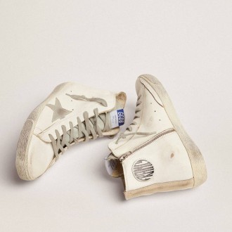 Golden Goose Francy In Leather With Silver Suede Star