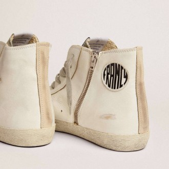 Golden Goose Francy In Leather With Silver Suede Star