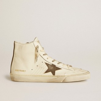 Golden Goose Francy Penstar In Nappa With Black Suede Star And Cotton Heel Tab