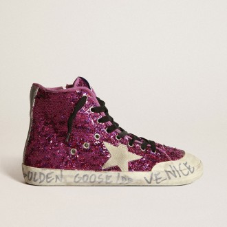 Golden Goose Francy With Sequins And Handwritten Lettering On The Outsole