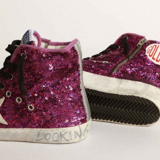 Golden Goose Francy With Sequins And Handwritten Lettering On The Outsole Golden Goose Francy With Sequins And Handwritten Lettering On The Outsole