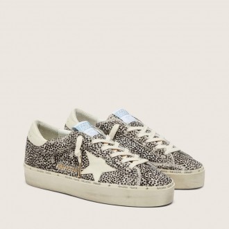Golden Goose Hi Star In Black And White Pony Skin With White Leather Star Golden Goose Hi Star In Black And White Pony Skin With White Leather Star