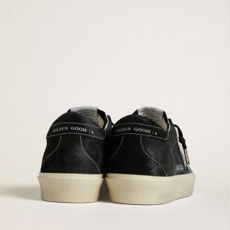 Golden Goose Hi Star In Black Suede With Silver Swarovski Crystal Star Golden Goose Hi Star In Black Suede With Silver Swarovski Crystal Star
