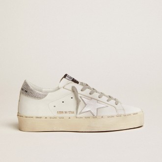 Golden Goose Hi Star With Star And Metallic Silver Heel