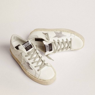 Golden Goose Hi Star With Star And Metallic Silver Heel