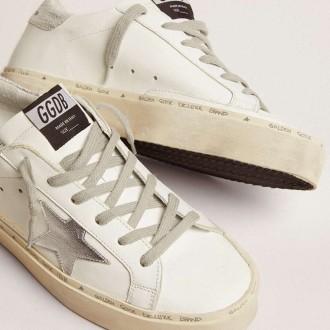 Golden Goose Hi Star With Star And Metallic Silver Heel