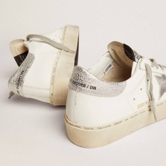 Golden Goose Hi Star With Star And Metallic Silver Heel
