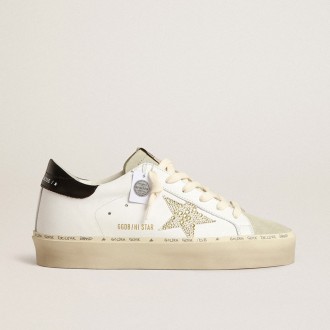 Golden Goose Hi Star With Swarovski Crystal Star And Black Heel Tab