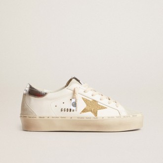 Golden Goose Hi Star With Swarovski Crystal Star And Silver Leather Heel Tab