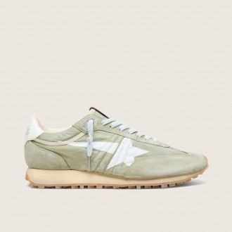 Golden Goose Marathon In Sage-Green Nylon With White Star