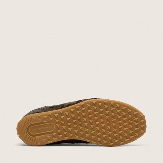 Golden Goose Marathon Speed In Leather With Brown Snake Print, Black Star And Silver Leather Heel Tab