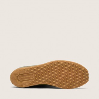 Golden Goose Marathon Speed In Olive-Green Leather With Cream Star