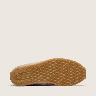 Golden Goose Marathon Speed In Pink Suede With Perforated Star And White Leather Heel Tab