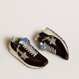 Golden Goose Marathon With Black Ripstop Nylon Upper And Silver Star