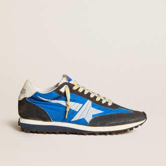 Golden Goose Marathon With Blue Nylon Upper And White Star