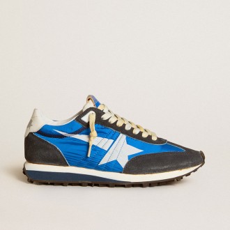 Golden Goose Marathon With Blue Nylon Upper And White Star