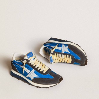 Golden Goose Marathon With Blue Nylon Upper And White Star Golden Goose Marathon With Blue Nylon Upper And White Star
