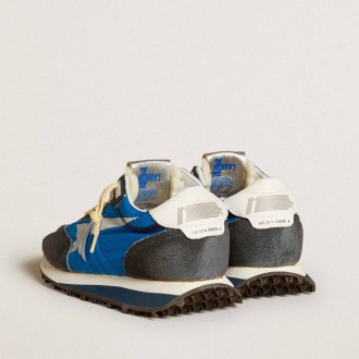 Golden Goose Marathon With Blue Nylon Upper And White Star Golden Goose Marathon With Blue Nylon Upper And White Star