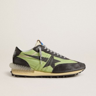 Golden Goose Marathon With Green Nylon Upper And Black Star