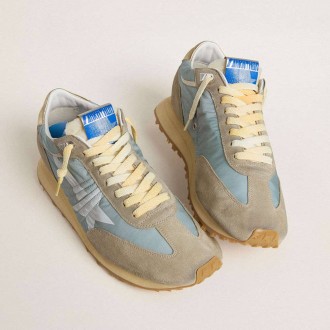 Golden Goose Marathon With Light Blue Nylon Upper And Pastel Blue Star