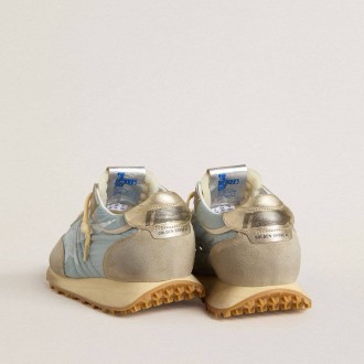 Golden Goose Marathon With Light Blue Nylon Upper And Pastel Blue Star