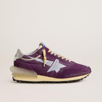 Golden Goose Marathon With Purple Nylon Upper And White Star
